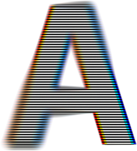 VHS Glitch Line Lettering Effect - Letter A